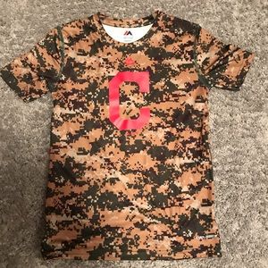 Boys Camo Cleveland Indians shirt
